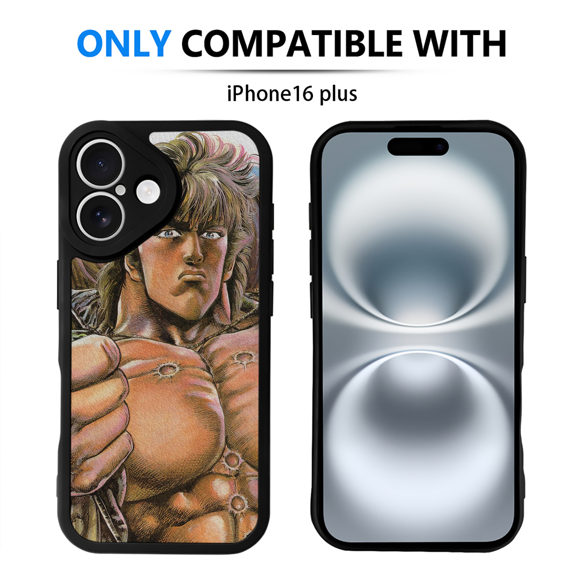 （画像用） 北斗の拳 Fist of the North Star 【iPhone 16シリーズ対応】シリコンスマホケース（レザー調） 材質：シリコン
